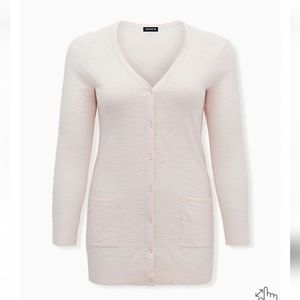 Torrid baby pink longline cardigan Size 2 NWT